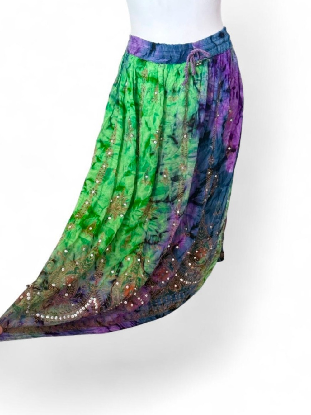 Boho Fairy Sequin Maxi Skirt